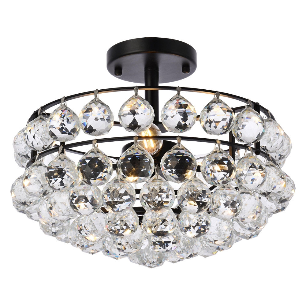 Elegant Flush Mount Light - Black, L 14" (1107F14BK)