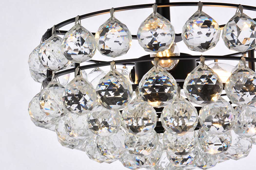 Elegant Flush Mount Light - Black, L 14" (1107F14BK)