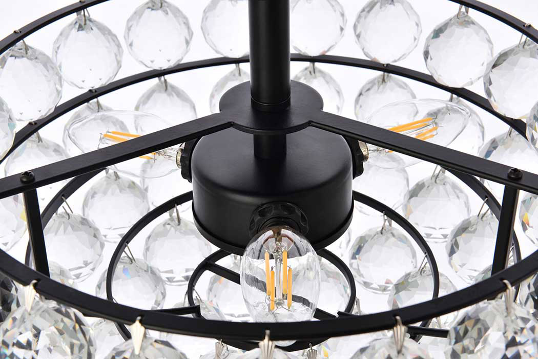 Elegant Flush Mount Light - Black, L 14" (1107F14BK)