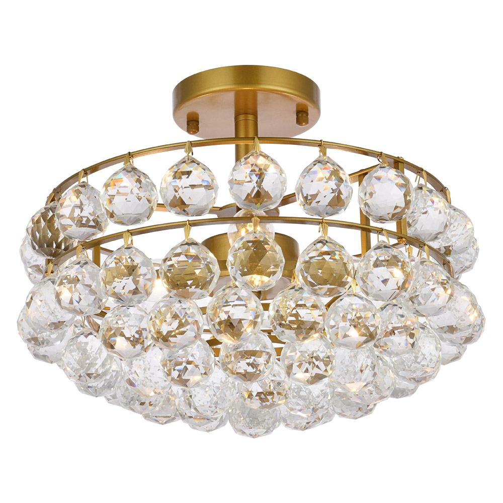 Elegant Flush Mount Light - Brass, L 14" (1107F14BR)
