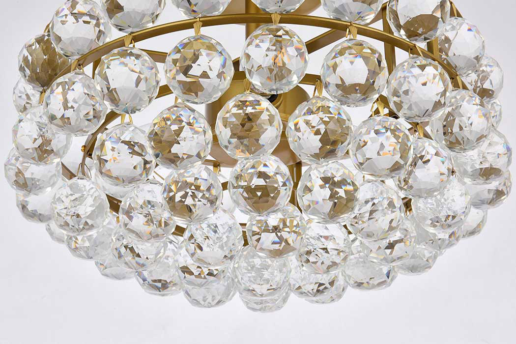 Elegant Flush Mount Light - Brass, L 14" (1107F14BR)