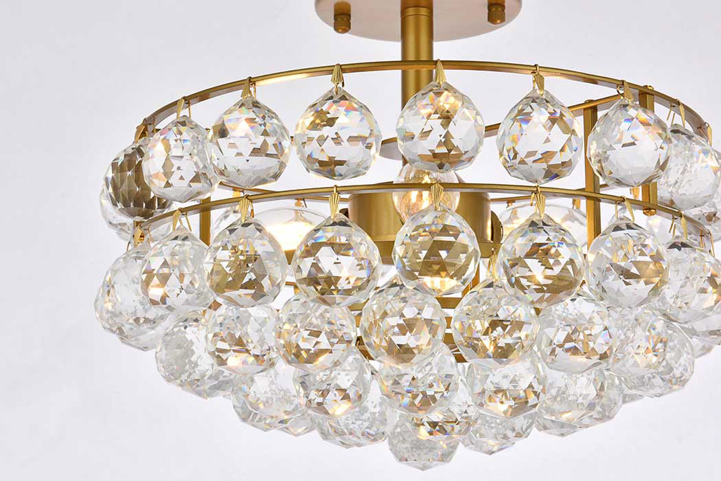 Elegant Flush Mount Light - Brass, L 14" (1107F14BR)
