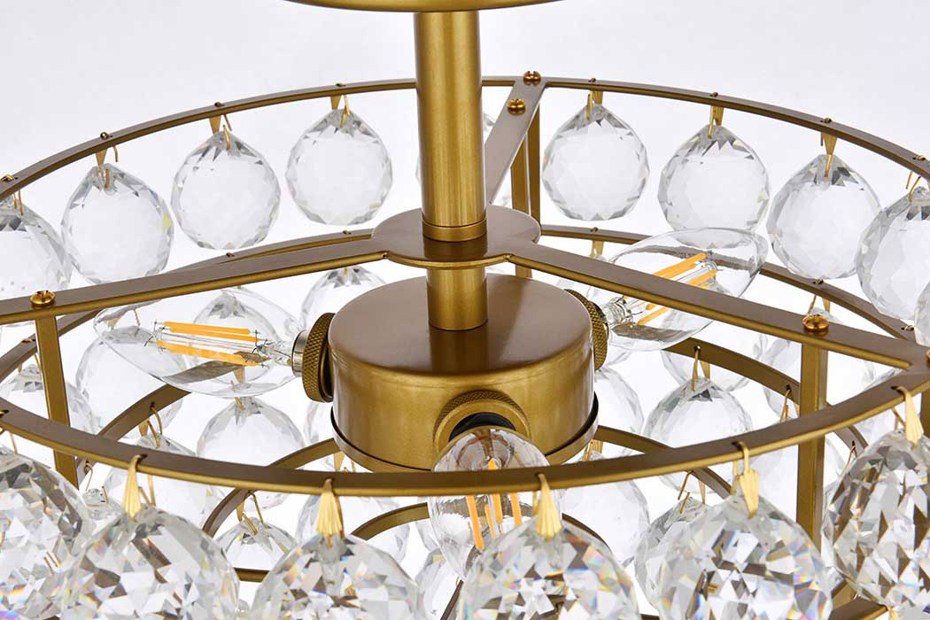 Elegant Flush Mount Light - Brass, L 14" (1107F14BR)