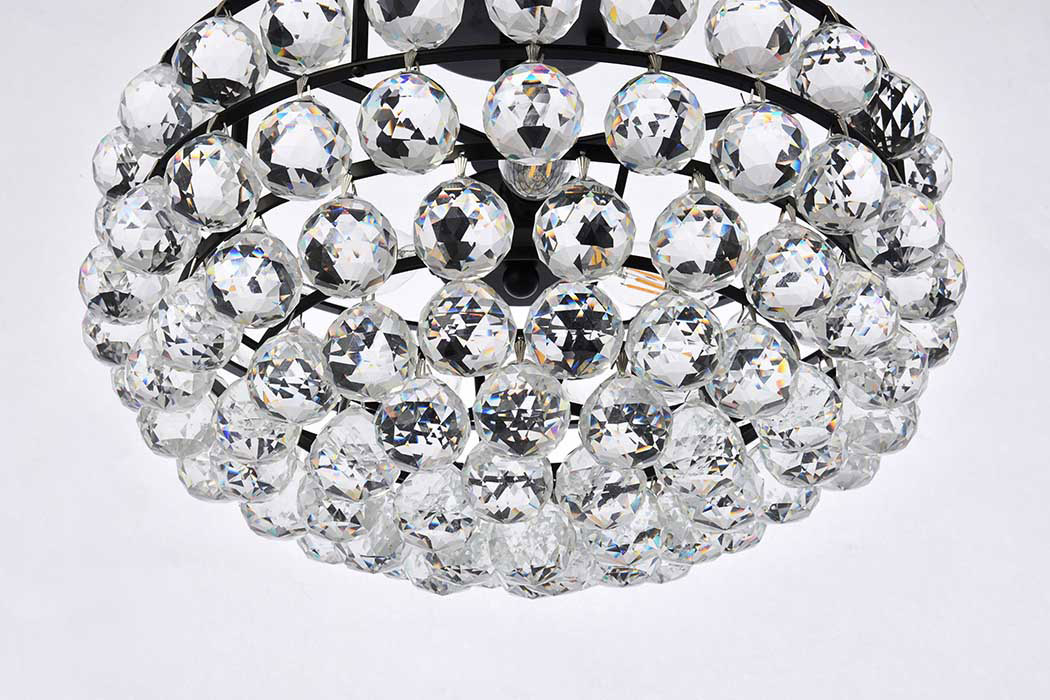 Elegant Flush Mount Light - Black, L 16" (1107F16BK)