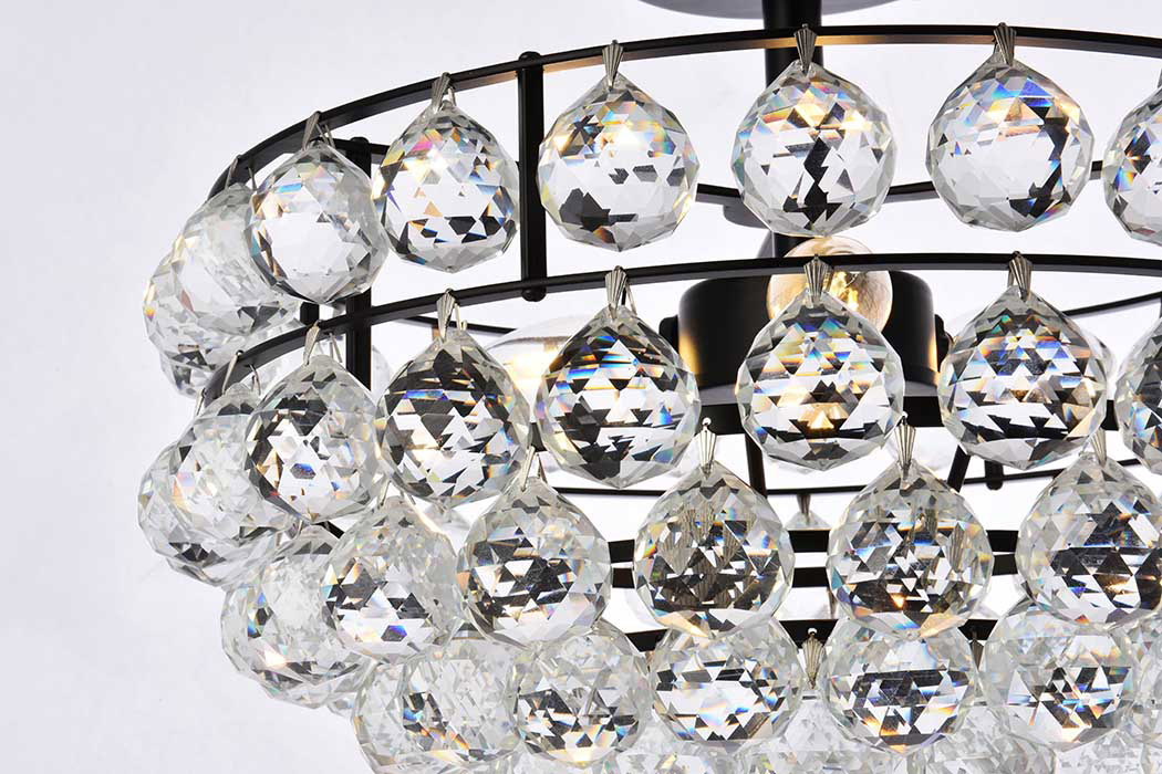 Elegant Flush Mount Light - Black, L 16" (1107F16BK)