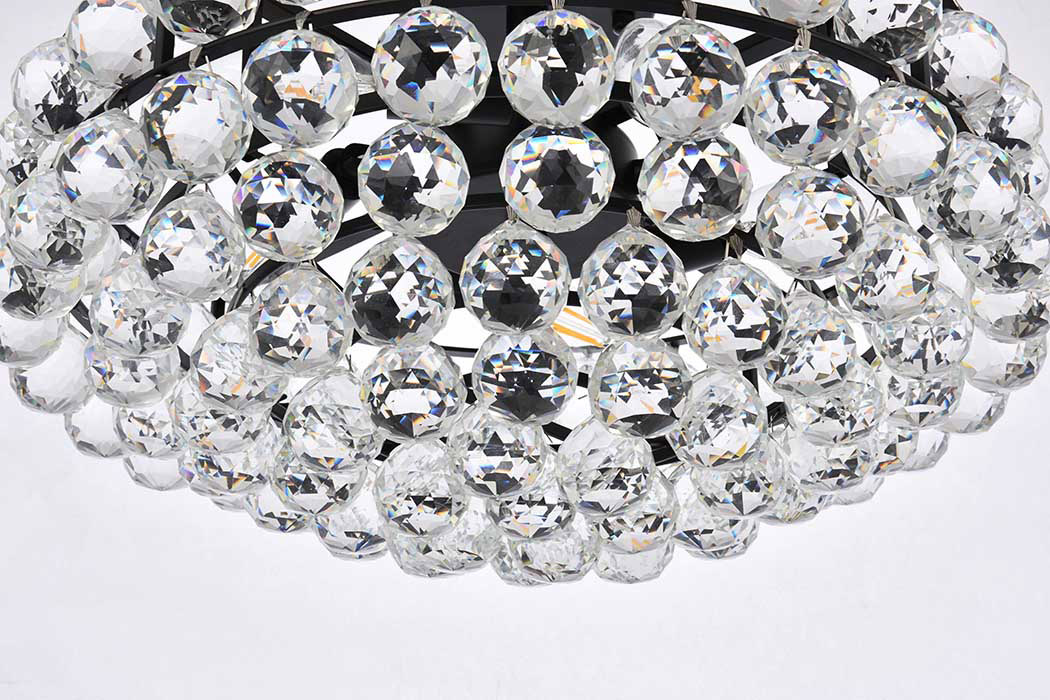 Elegant Flush Mount Light - Black, L 18" (1107F18BK)