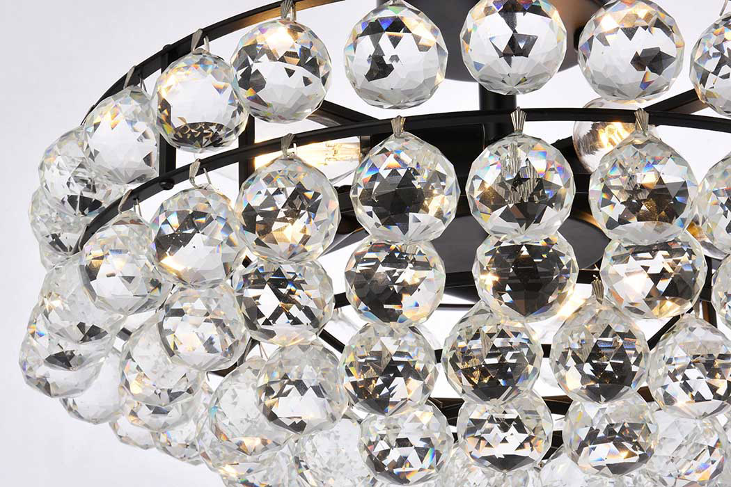 Elegant Flush Mount Light - Black, L 18" (1107F18BK)