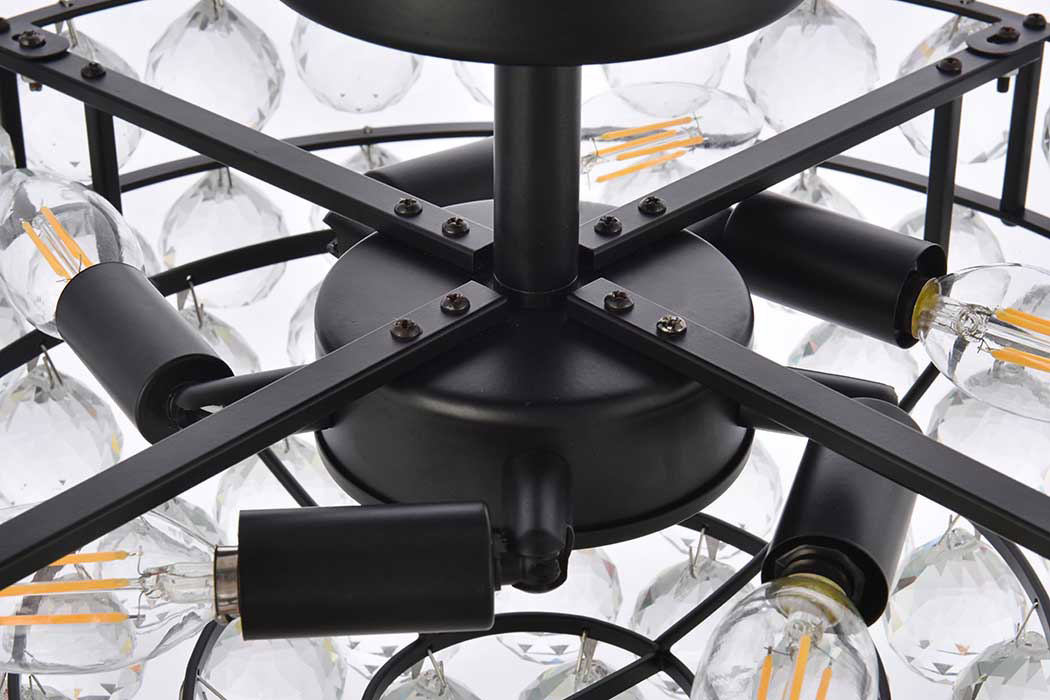 Elegant Flush Mount Light - Black, L 18" (1107F18BK)