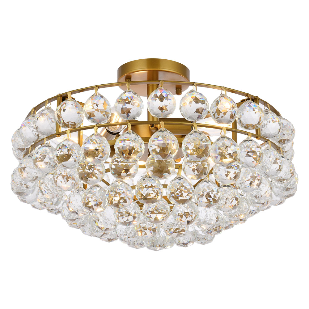 Elegant Flush Mount Light - Brass, L 18" (1107F18BR)