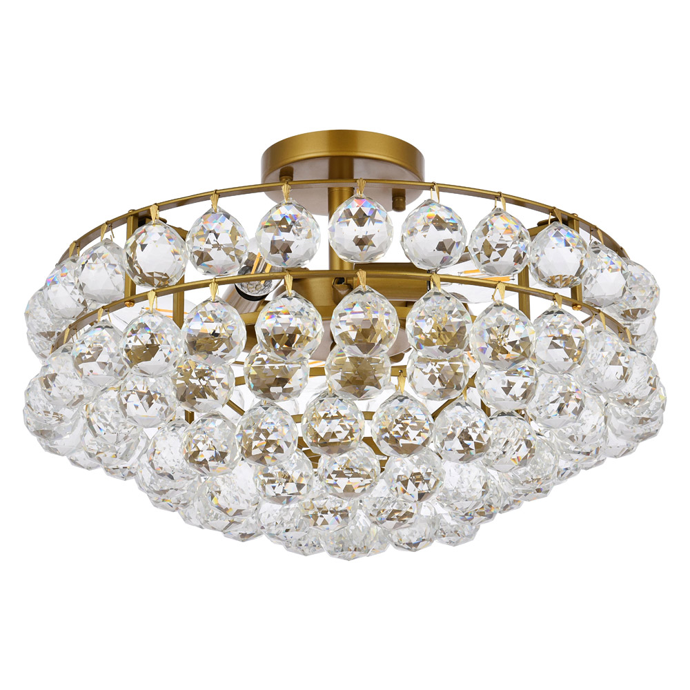 Elegant Flush Mount Light - Brass, L 18" (1107F18BR)