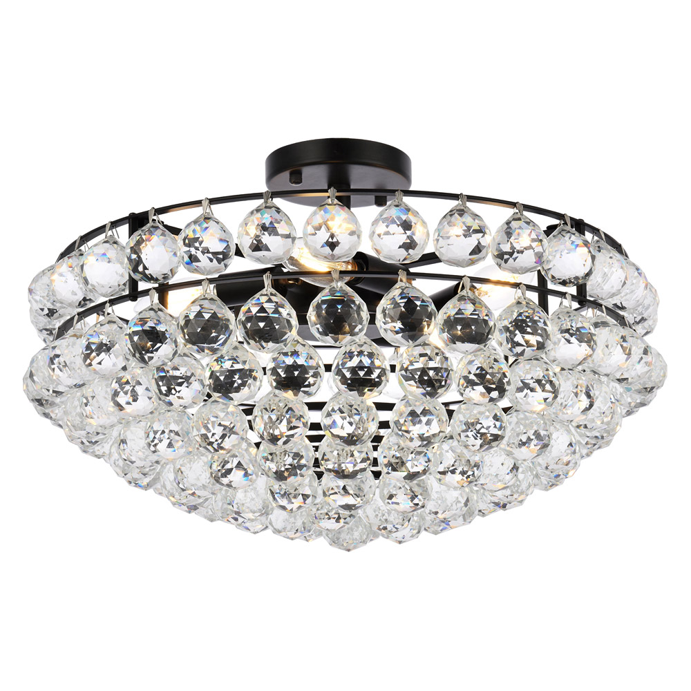Elegant Flush Mount Light - Black, L 20" (1107F20BK)