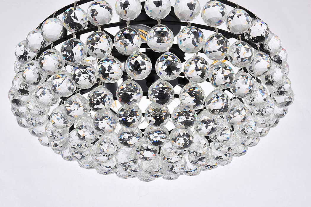 Elegant Flush Mount Light - Black, L 20" (1107F20BK)