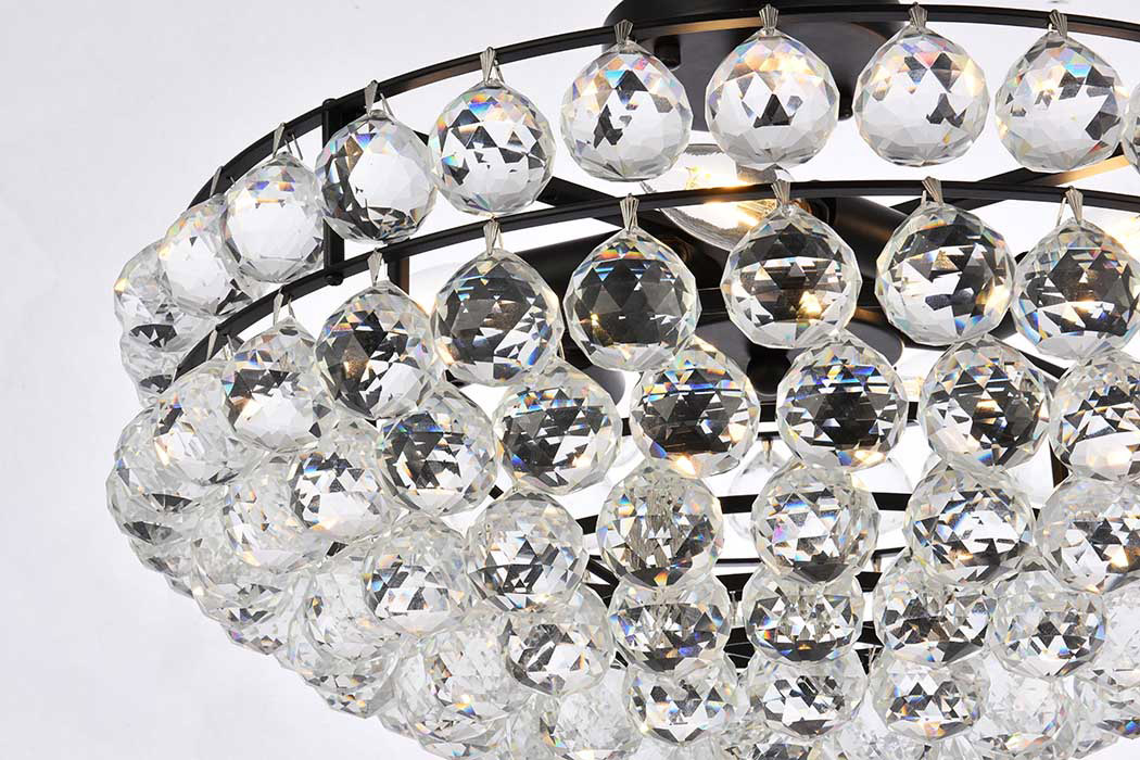Elegant Flush Mount Light - Black, L 20" (1107F20BK)