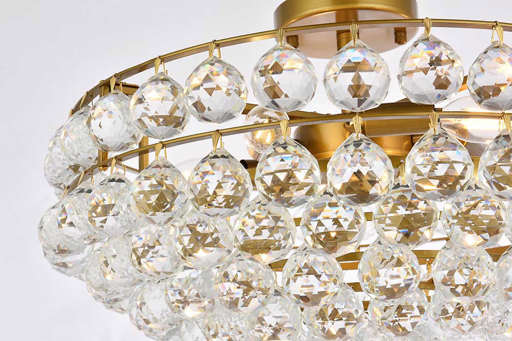 Elegant Flush Mount Light - Brass, L 20" (1107F20BR)