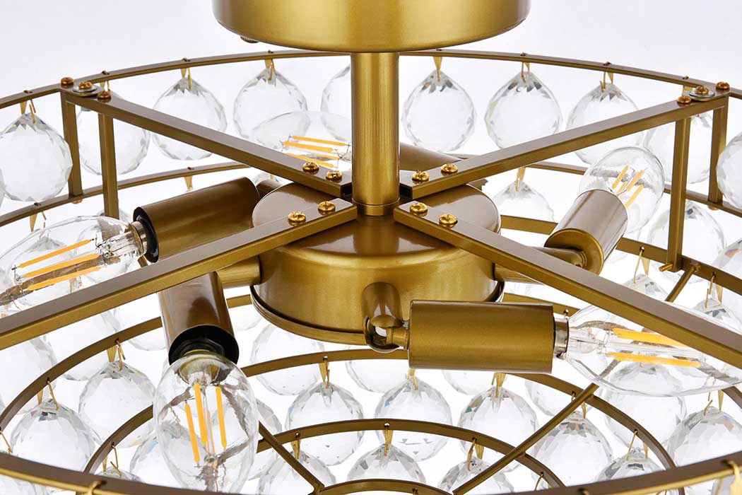 Elegant Flush Mount Light - Brass, L 20" (1107F20BR)