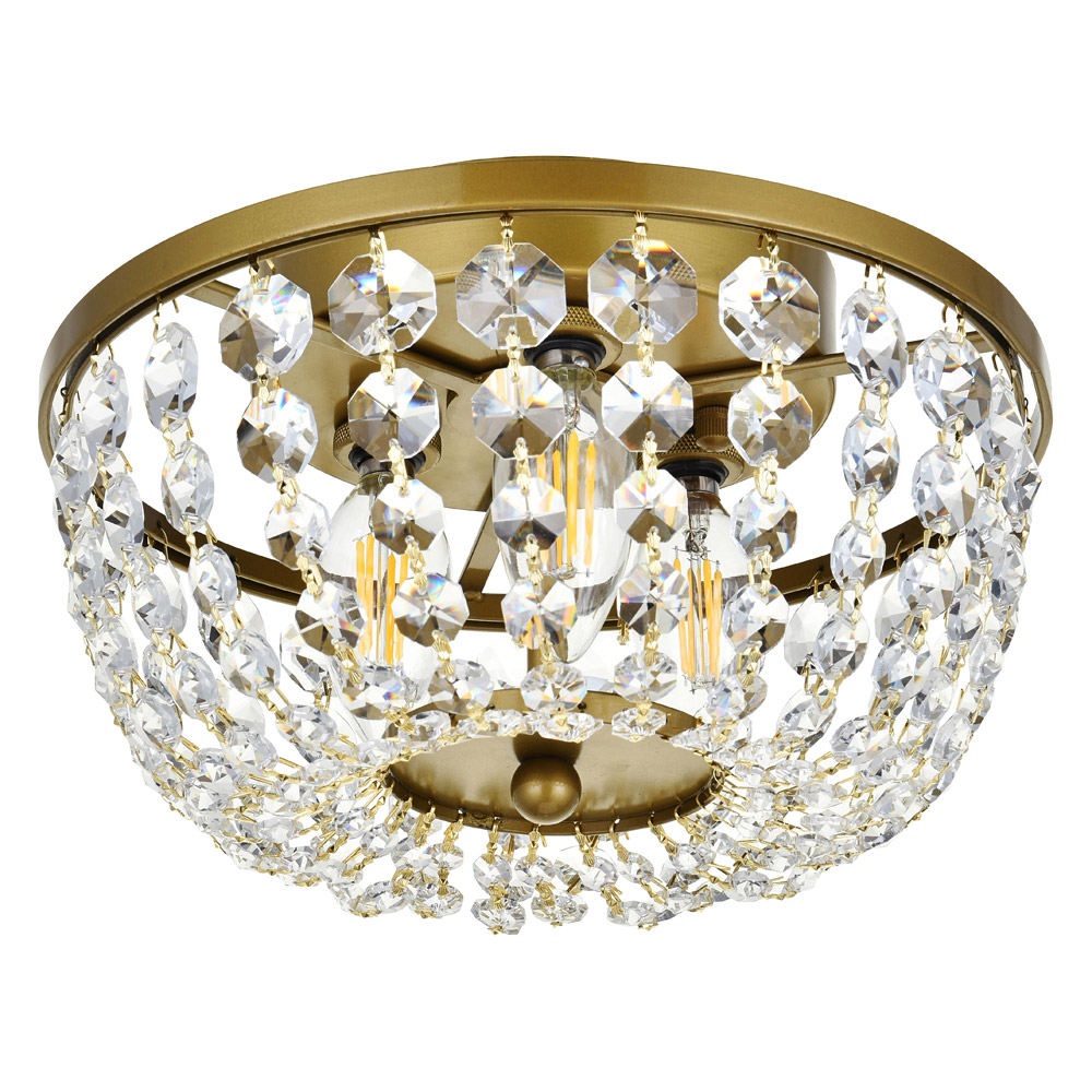 Elegant Flush Mount Light - Brass, L 10" (1109F10BR)