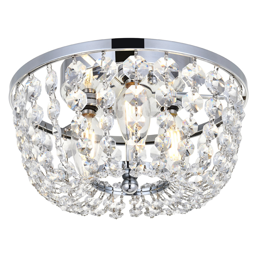 Elegant Flush Mount Light - Chrome, L 10" (1109F10C)