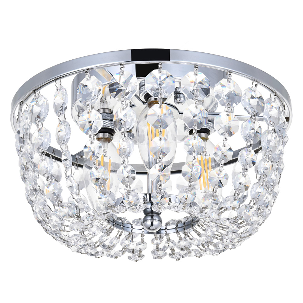 Elegant Flush Mount Light - Chrome, L 10" (1109F10C)