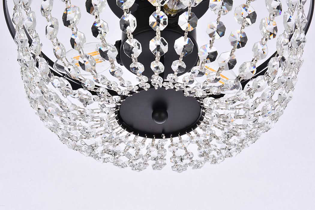 Elegant Flush Mount Light - Black, L 13" (1109F13BK)