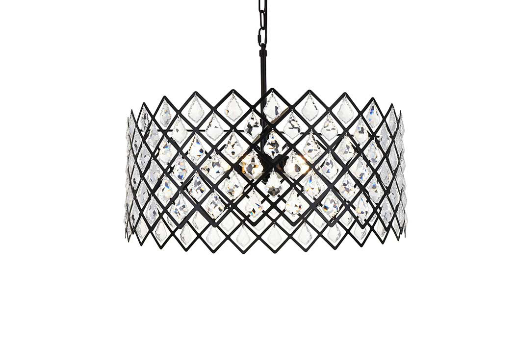 Elegant Pendant Light - Black, L 21" (1111D21BK)