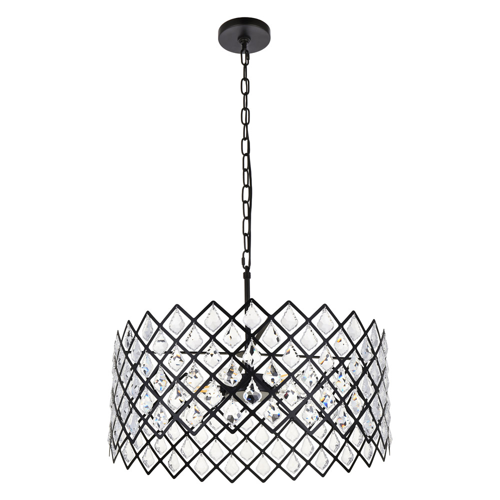 Elegant Pendant Light - Black, L 21" (1111D21BK)