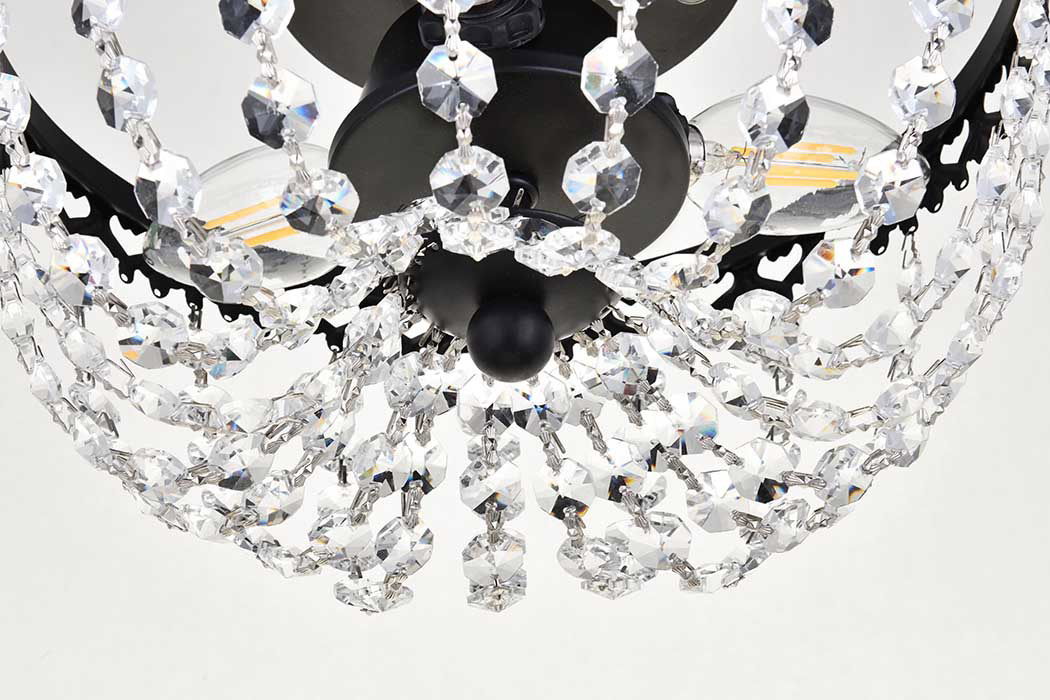 Elegant Flush Mount Light - Black, L 10" (1112F10BK)