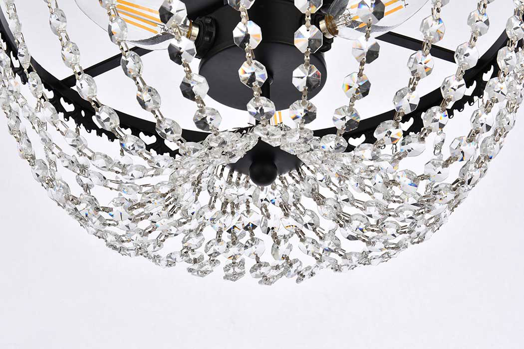 Elegant Flush Mount Light - Black, L 12" (1112F12BK)