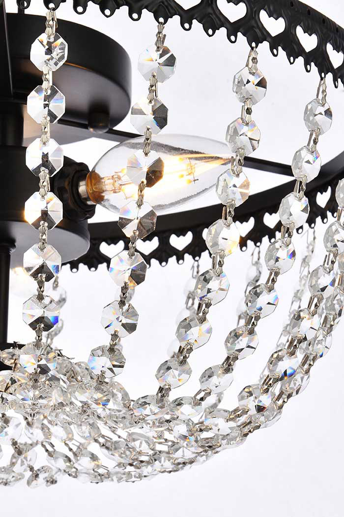 Elegant Flush Mount Light - Black, L 12" (1112F12BK)
