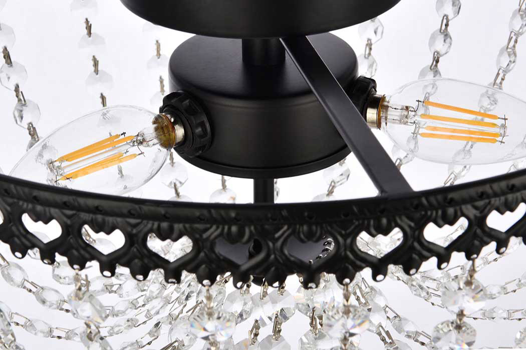 Elegant Flush Mount Light - Black, L 12" (1112F12BK)