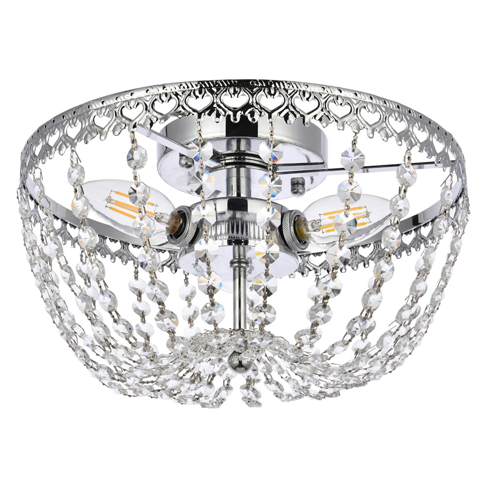 Elegant Flush Mount Light - Chrome, L 12" (1112F12C)
