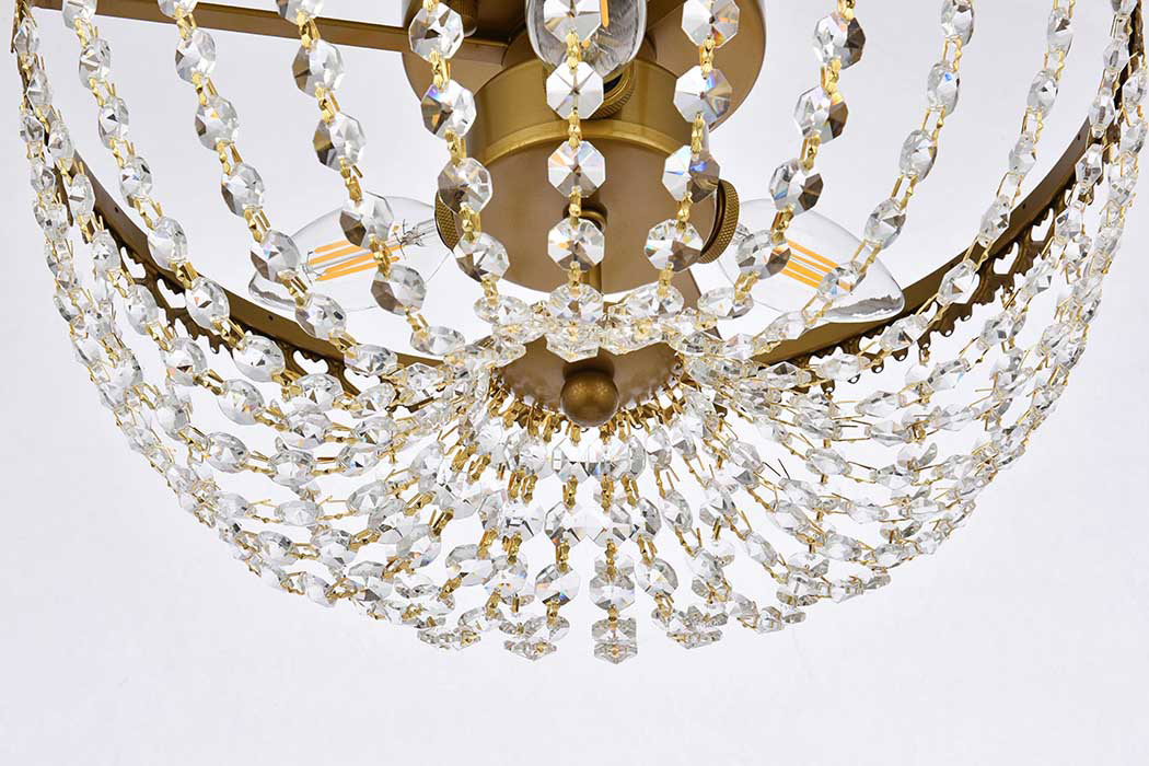Elegant Flush Mount Light - Brass, L 14" (1112F14BR)