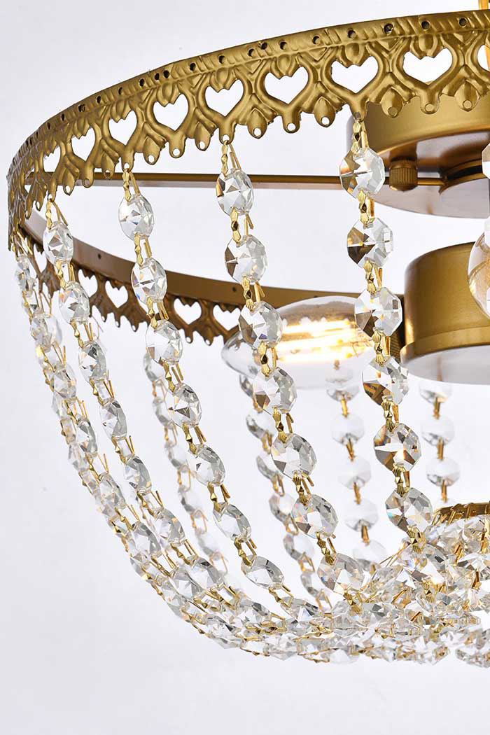 Elegant Flush Mount Light - Brass, L 14" (1112F14BR)