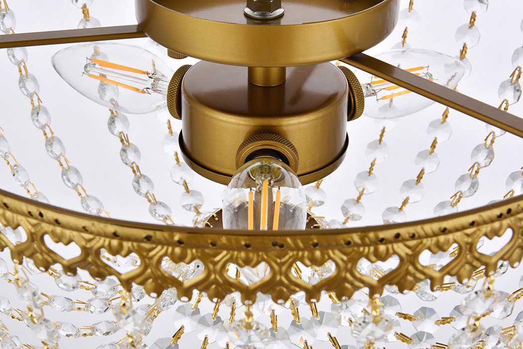 Elegant Flush Mount Light - Brass, L 14" (1112F14BR)