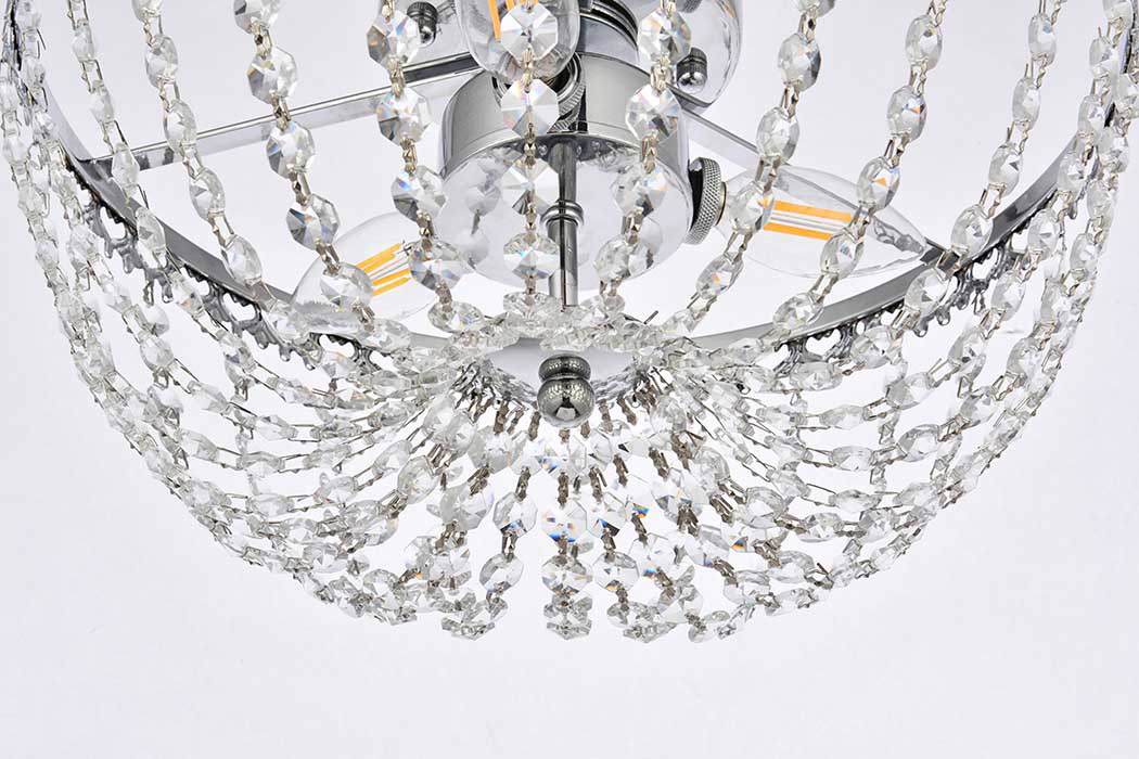 Elegant Flush Mount Light - Chrome, L 14" (1112F14C)