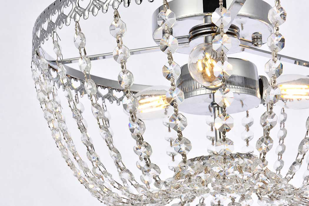 Elegant Flush Mount Light - Chrome, L 14" (1112F14C)