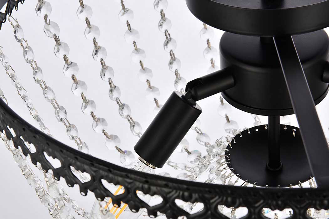 Elegant Flush Mount Light - Black, L 16" (1112F16BK)