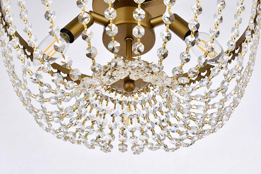 Elegant Flush Mount Light - Brass, L 16" (1112F16BR)