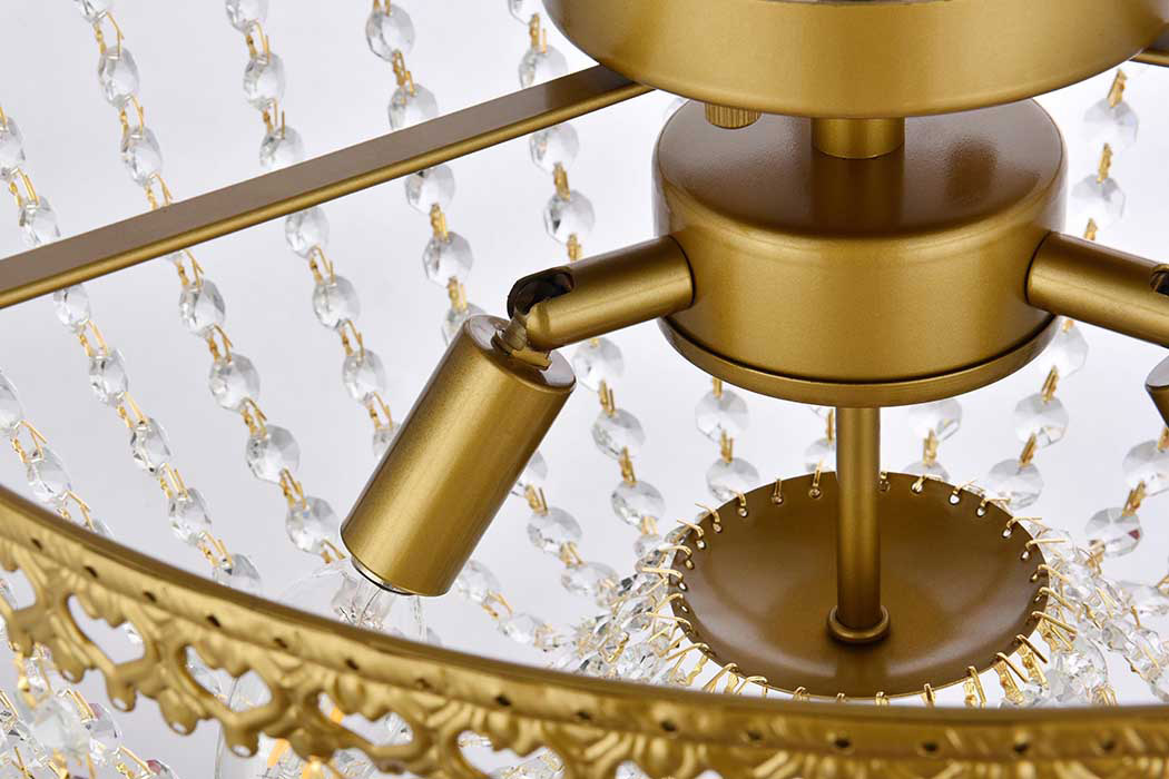 Elegant Flush Mount Light - Brass, L 16" (1112F16BR)