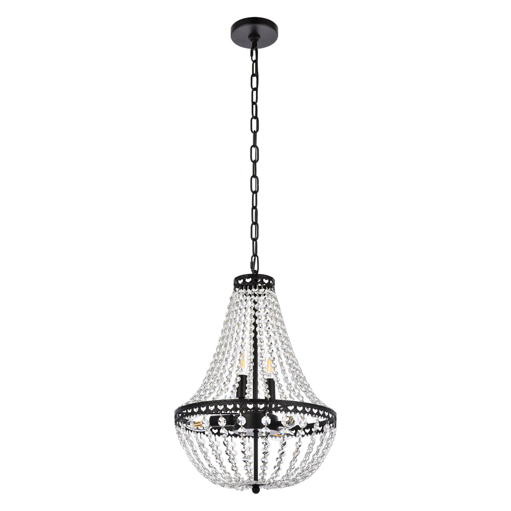 Elegant Pendant Light - Black, L 14" (1113D14BK)