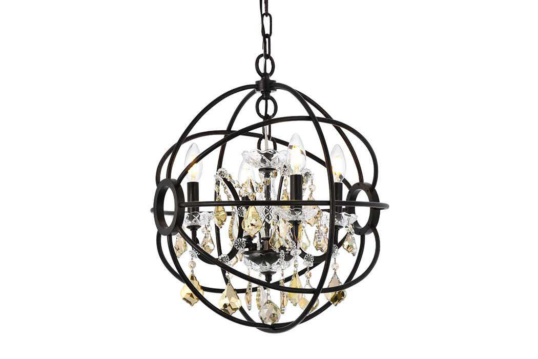 Elegant Urban Classic Geneva Collection Pendant Lamp - Dark Bronze/Gold, L 17" (1130D17DB-GT-RC)