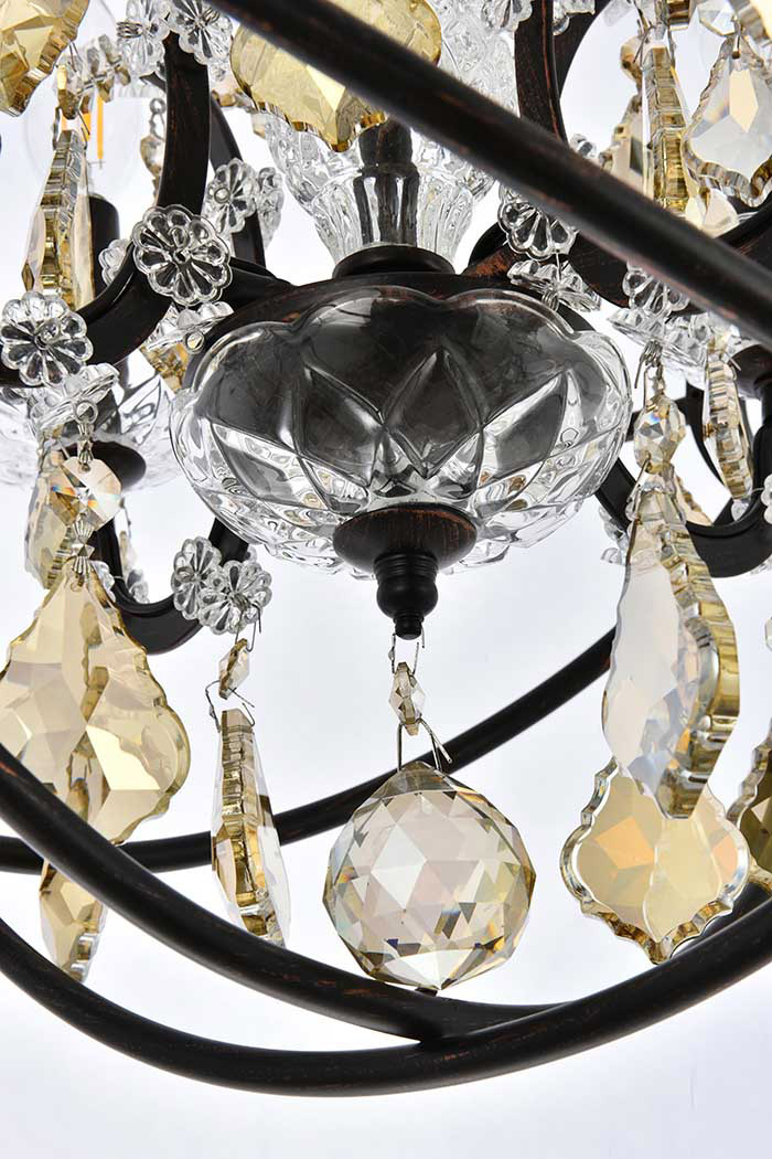 Elegant Urban Classic Geneva Collection Pendant Lamp - Dark Bronze/Gold, L 17" (1130D17DB-GT-RC)