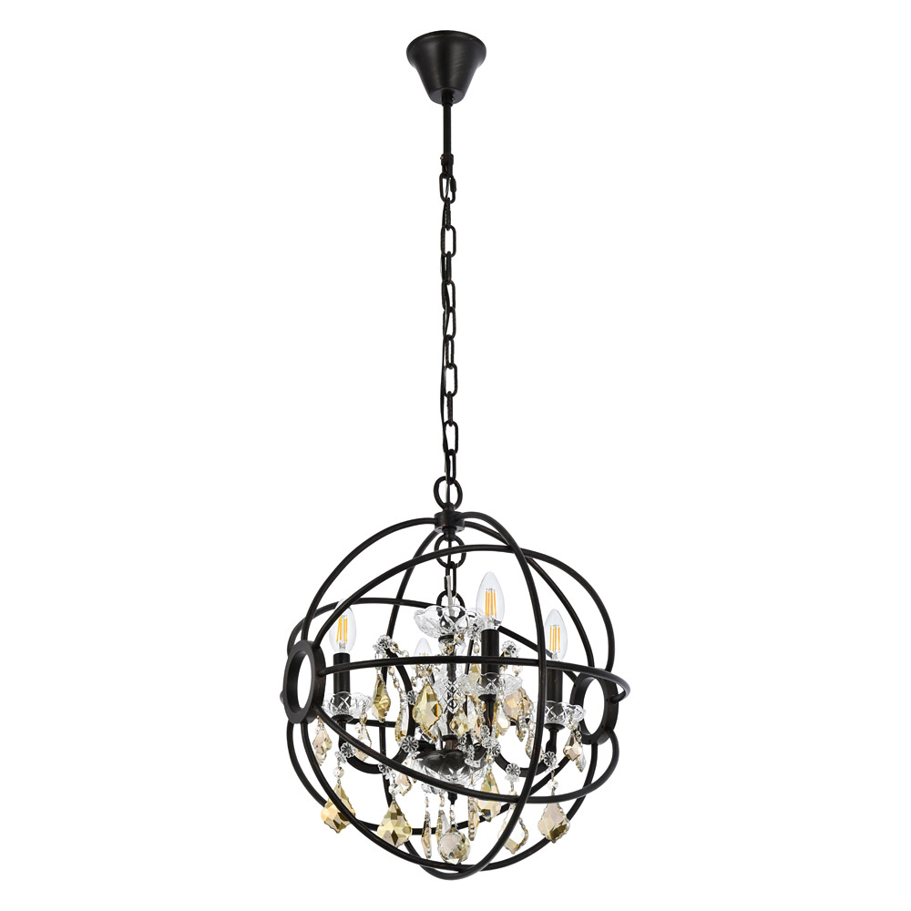 Elegant Urban Classic Geneva Collection Pendant Lamp - Dark Bronze/Gold, L 17" (1130D17DB-GT-RC)