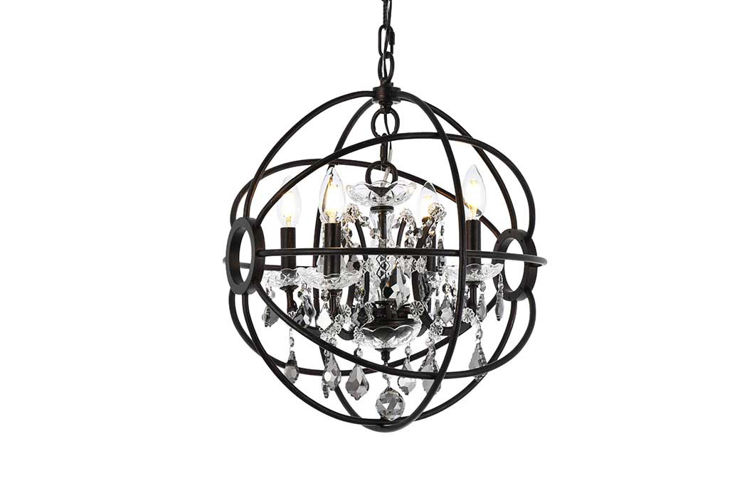 Elegant Urban Classic Geneva Collection Pendant Lamp - Dark Bronze/Silver, L 17" (1130D17DB-SS-RC)