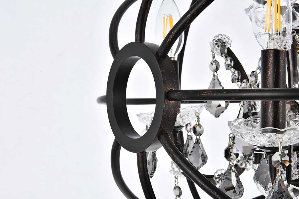 Elegant Urban Classic Geneva Collection Pendant Lamp - Dark Bronze/Silver, L 17" (1130D17DB-SS-RC)