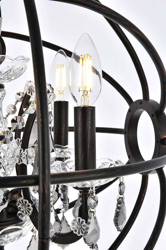 Elegant Urban Classic Geneva Collection Pendant Lamp - Dark Bronze/Silver, L 17" (1130D17DB-SS-RC)