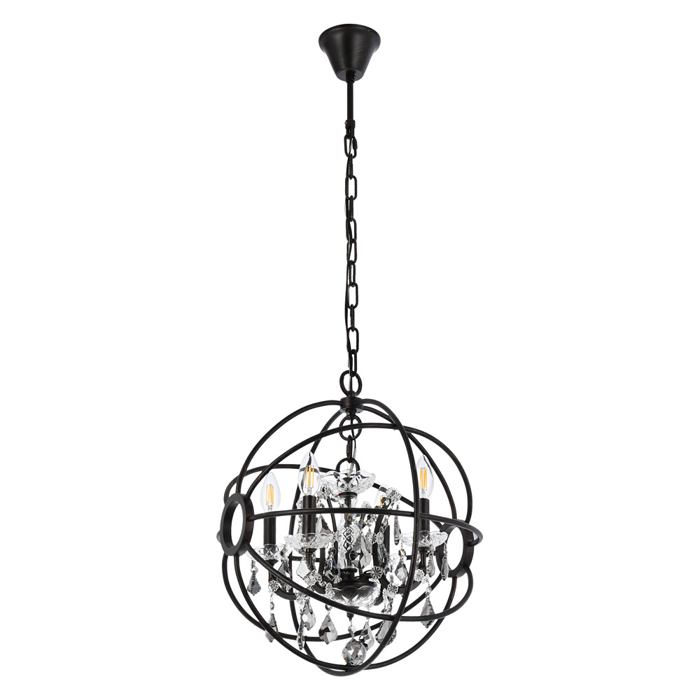 Elegant Urban Classic Geneva Collection Pendant Lamp - Dark Bronze/Silver, L 17" (1130D17DB-SS-RC)
