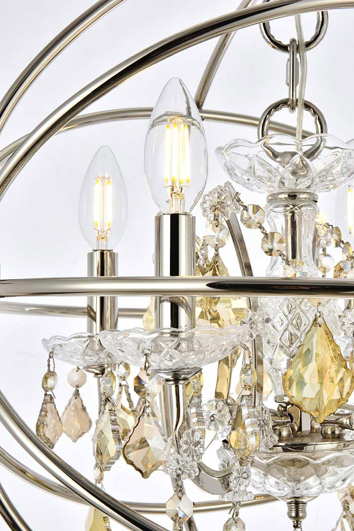 Elegant Urban Classic Geneva Collection Pendant Lamp - Polished Nickel/Gold, L 17" (1130D17PN-GT-RC)