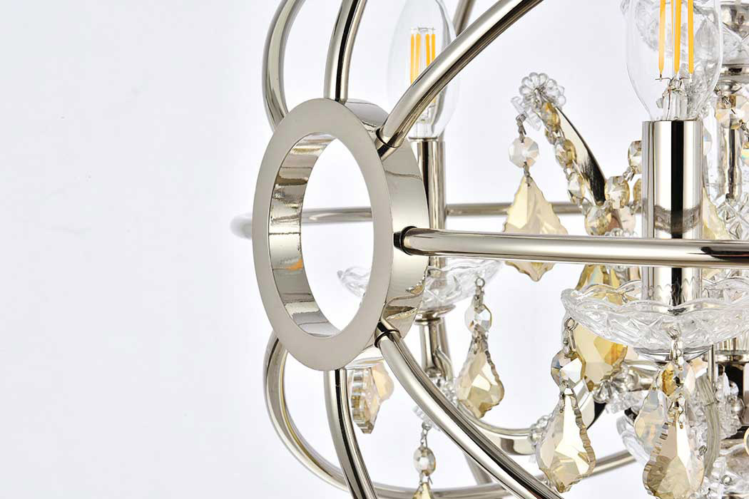 Elegant Urban Classic Geneva Collection Pendant Lamp - Polished Nickel/Gold, L 17" (1130D17PN-GT-RC)