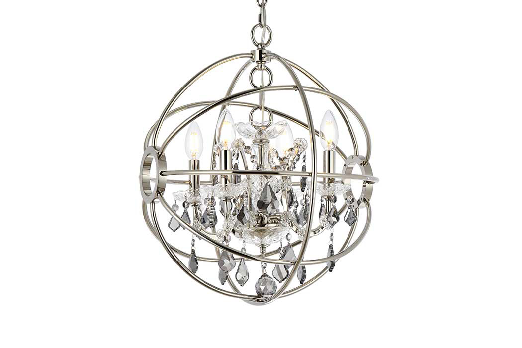 Elegant Urban Classic Geneva Collection Pendant Lamp - Polished Nickel/Silver, L 17" (1130D17PN-SS-RC)