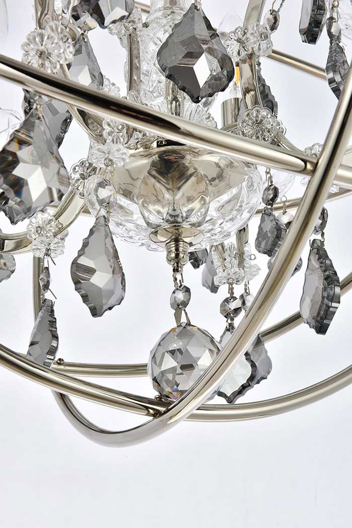Elegant Urban Classic Geneva Collection Pendant Lamp - Polished Nickel/Silver, L 17" (1130D17PN-SS-RC)